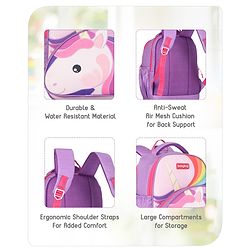 Babyhug School Backpack Mermaid Purple - 15.5 Inches