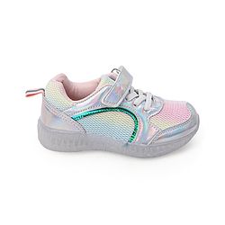 Cute Walk by Babyhug Holographic Sneakers with Velcro Closure - Silver