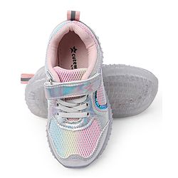 Cute Walk by Babyhug Holographic Sneakers with Velcro Closure - Silver