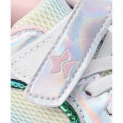 Cute Walk by Babyhug Holographic Sneakers with Velcro Closure - Silver