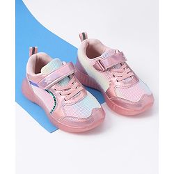 Cute Walk by Babyhug Holographic Sneakers with Velcro Closure - Pink