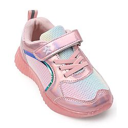 Cute Walk by Babyhug Holographic Sneakers with Velcro Closure - Pink