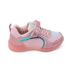Cute Walk by Babyhug Holographic Sneakers with Velcro Closure - Pink