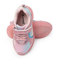 Cute Walk by Babyhug Holographic Sneakers with Velcro Closure - Pink