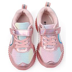 Cute Walk by Babyhug Holographic Sneakers with Velcro Closure - Pink