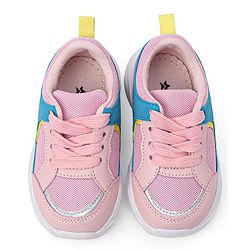 Cute Walk by Babyhug Color Block Sneakers with Velcro Closure - Pink