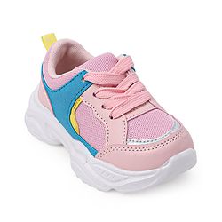 Cute Walk by Babyhug Color Block Sneakers with Velcro Closure - Pink
