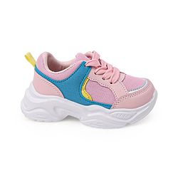 Cute Walk by Babyhug Color Block Sneakers with Velcro Closure - Pink