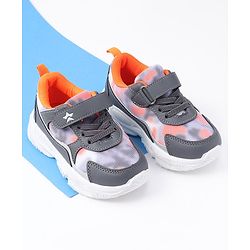 Cute Walk by Babyhug Color Block Sneakers with Velcro Closure - Dark Grey