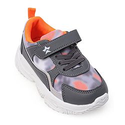 Cute Walk by Babyhug Color Block Sneakers with Velcro Closure - Dark Grey