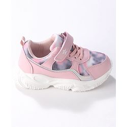 Cute Walk by Babyhug Color Block Sneakers with Velcro Closure - Pink
