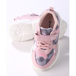 Cute Walk by Babyhug Color Block Sneakers with Velcro Closure - Pink