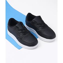 Cute Walk by Babyhug Solid Sneaker Shoes with Lace Up Closure - Black