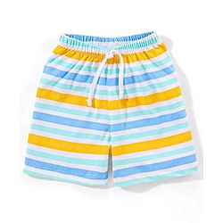 Babyhug Cotton  Mid Thigh Length Shorts Striped Pack of 3 - Blue