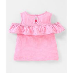Babyhug 100% Cotton Sleeveless Frilled Top & Shorts Set Floral Print - Pink & Navy