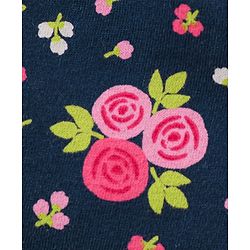 Babyhug 100% Cotton Sleeveless Frilled Top & Shorts Set Floral Print - Pink & Navy
