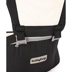 Babyhug Imperial 5-in-1 Baby Carrier with Hip Seat: Front, back & hip carrying positions, Adjustable head support, Padded straps, Breathable fabric, Pressure-relieving waist belt, Side storage pockets, Supports up to 15kg- Grey