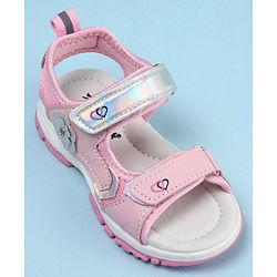 Cute Walk by Babyhug Sandals With Velcro Closure Floral Applique- Pink