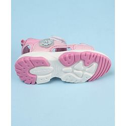 Cute Walk by Babyhug Sandals With Velcro Closure Floral Applique- Pink