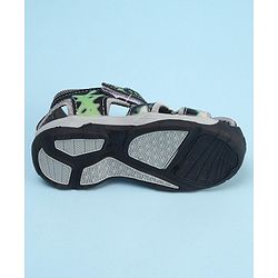 Cute Walk by Babyhug  Sandals With Velcro Closure Star Print & Applique- Green