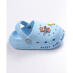 Cute Walk by Babyhug Space Applique Clogs with Back Strap - Blue
