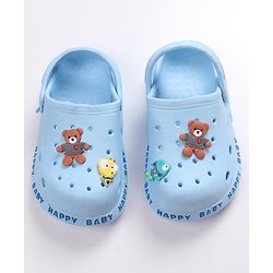 Cute Walk by Babyhug Space Applique Clogs with Back Strap - Blue