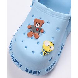 Cute Walk by Babyhug Space Applique Clogs with Back Strap - Blue