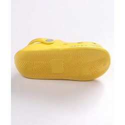 Cute Walk by Babyhug Teddy Applique Clogs with Back Strap - Yellow