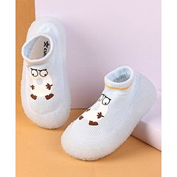 Cute Walk by Babyhug Cartoon Print Sock Shoes - Blue