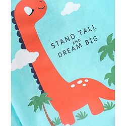 Babyhug Cotton Knit Full Sleeves Night Suit Dino Print - Blue