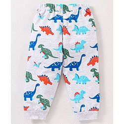Babyhug Cotton Knit Full Sleeves Night Suit Dino Print - Blue