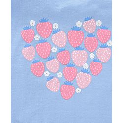 Babyhug 100% Cotton Frill Sleeves Tee With Floral & Strawberry Graphics Pack of 3- Blue & Pink