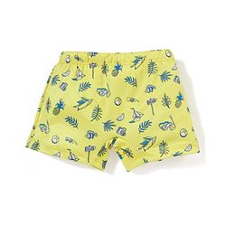 Babyhug Above Knee Length Beach Theme Swimming Trunk - Yellow