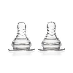 Babyhug Transparent Medium Flow 100% Silicone Nipple - Pack of 2