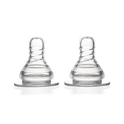 Babyhug Transparent Medium Flow 100% Silicone Nipple - Pack of 2