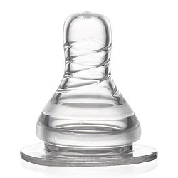 Babyhug Transparent Medium Flow 100% Silicone Nipple - Pack of 2