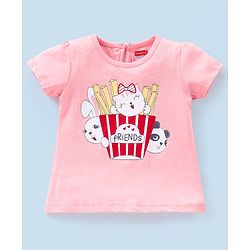 Babyhug 100% Cotton Half Sleeves T-Shirts Polka Dots Printed Pack of 3 - Pink & White