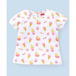 Babyhug 100% Cotton Half Sleeves T-Shirts Polka Dots Printed Pack of 3 - Pink & White