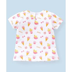 Babyhug 100% Cotton Half Sleeves T-Shirts Polka Dots Printed Pack of 3 - Pink & White