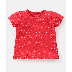 Babyhug 100% Cotton Half Sleeves T-Shirts Polka Dots Printed Pack of 3 - Pink & White