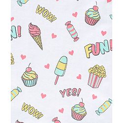 Babyhug 100% Cotton Half Sleeves Tee With Ice Cream & Hearts Graphics Pack of 3- Pink & Purple