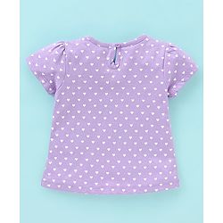 Babyhug 100% Cotton Half Sleeves Tee With Ice Cream & Hearts Graphics Pack of 3- Pink & Purple