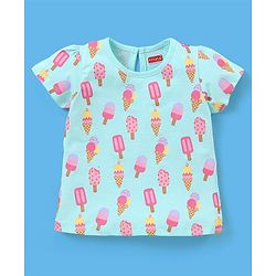 Babyhug 100% Cotton Knit Half Sleeves Graphics Detailing Tees Pack of 3 - White & Green
