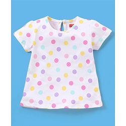 Babyhug 100% Cotton Knit Half Sleeves Graphics Detailing Tees Pack of 3 - White & Green