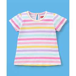 Babyhug 100% Cotton Knit Half Sleeves Graphics Detailing Tees Pack of 3 - White & Green