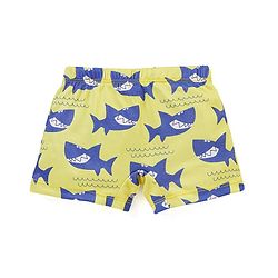 Babyhug Above Knee Length Shark Print Swimming Trunk - Yellow