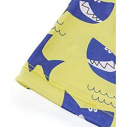 Babyhug Above Knee Length Shark Print Swimming Trunk - Yellow