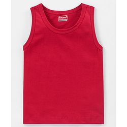 Babyhug 100% Cotton Sleeveless Solid & Stripe Sando Pack of 2 - Red