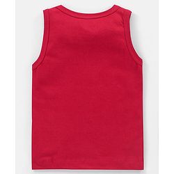Babyhug 100% Cotton Sleeveless Solid & Stripe Sando Pack of 2 - Red