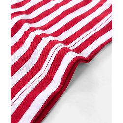 Babyhug 100% Cotton Sleeveless Solid & Stripe Sando Pack of 2 - Red